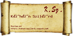 Káhán Szilárd névjegykártya